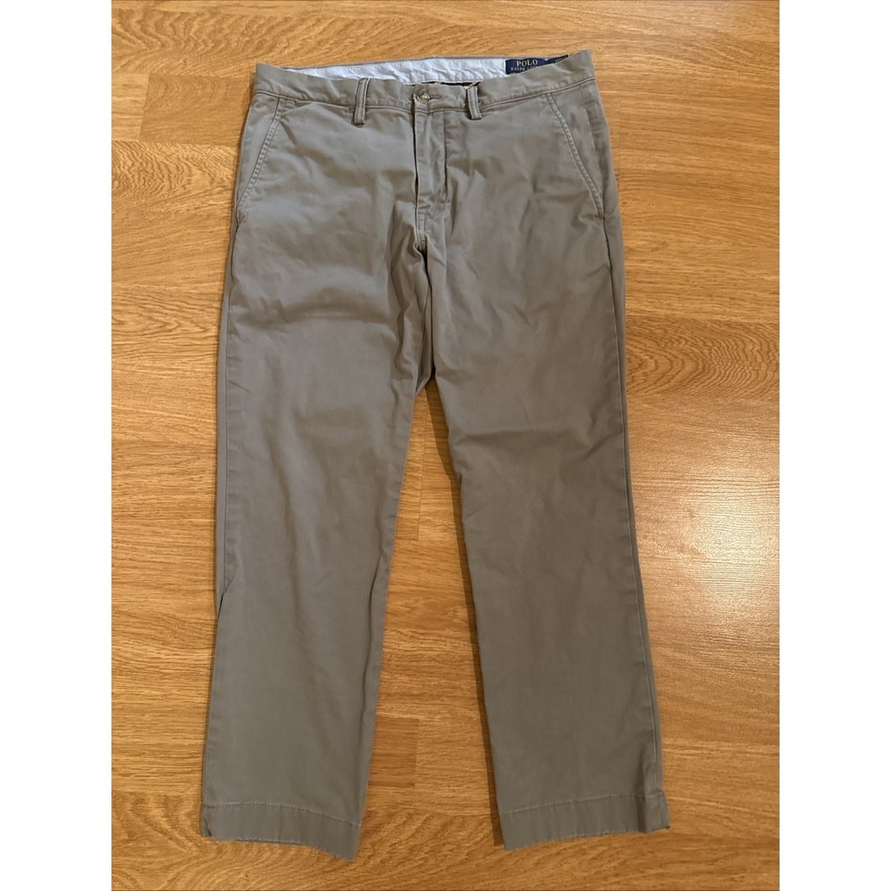 Polo Ralph Lauren Pants‎ Men's Gray 33x30 (Act 33x26) Slim Stretch Twill Preppy